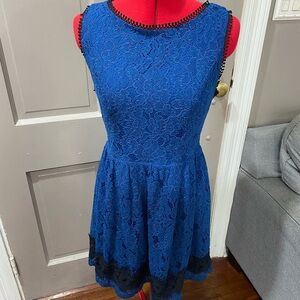 Francesca's Collections Blue and Black Lace Dress